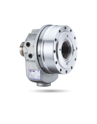 TK-A853 Cilindro rotativo hidráulico de tipo corto con orificio pasante y dispositivo de seguridad TK-A853